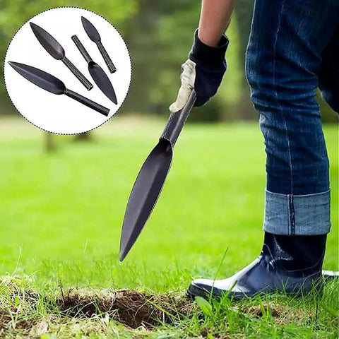 Leaf Shaped Garden Trowel Tool 12 Inch Hand Shovel One Piece Forged High Carbon Steel Heavy Duty Manual Soil Digger For Potting Digging Transplanting Planting And Weeding Gray
