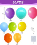 Rainbow Balloon Arch Kit With 80 Latex Balloons In 12 And 10 Inch Sizes Dope Neon Purple Teal Hot Pink Light Blue Light Green Matte Yellow