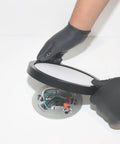 7-Inch LED Pancake Light Surface Mount Dimmable Wet Location Super Slim Fixture Bronze installation process with gloves.