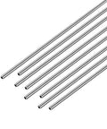 uxcell 304 stainless steel round tubing, 2mm OD, 0.3mm wall, 250mm length, seamless pipe, set of 8