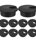 Rock This Black 60 Piece Cable Management Kit With Square Hole Covers To Keep Your Desk Wire Organized And Tangle Free For A Squeaky Clean Home Office Setup black plastic desk grommets set