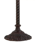 Bronze Botanical Tiffany-Style 71-Inch Torchiere Floor Lamp with twisted iron base detail