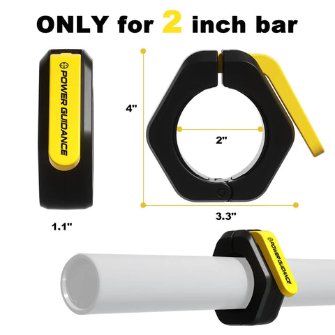 2 Inch Olympic Barbell Clamps With Non Slip Quick Release Collars For Heavy Lifts Grippy Weight Plate Holders
