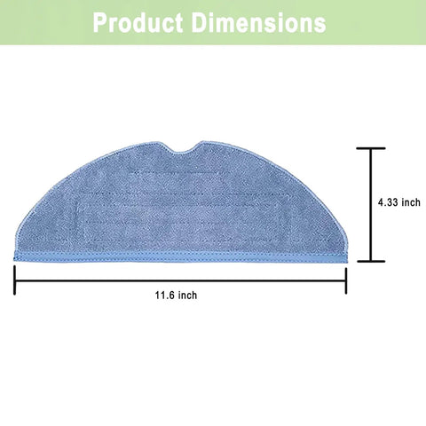 8 Pack Roborock Vacuum Mop Replacement Pads for S7 S7 Plus S7 MaxV S8 S8 Plus S7 MaxV Plus T7S T7 Plus T7S Plus dimensions shown