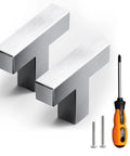 20 Pack T Bar Square Cabinet Knobs Stainless Steel Brushed Nickel Modern Euro Bar Style with screws and screwdriver
