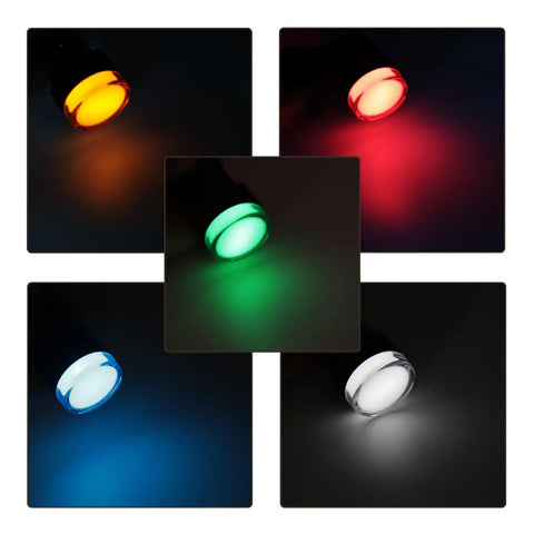 LED Indicator Light Kit 110V AC DC 20mA Flush Panel Mount 22mm Hole multicolor lights in red, green, blue, yellow, and white