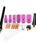 18 Piece Assorted Tig Torch Consumables Kit For 9 20 25 Series Welders Includes Collets Collet Bodies Nozzles And Back Caps