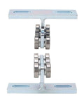 Heavy Duty 6 Wheel Trolley Electric Hoist With Silent Rolling Bearings For Sliding Doors, featuring galvanized steel wheels.