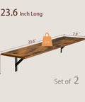 Pro Level Floating Wall Shelves Featuring Ridiculously Strong Metal Brackets And Zero Sag Particleboard Design For Bedroom Storage Or Bathroom Display Plus Straight Up Easy Hanging That Holds Up To 22 Pounds With Ease, 23.6 inch long.