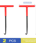 Two-Piece T-Handle Exhaust Spring Puller Set showing dimensions for heavy-duty maintenance.