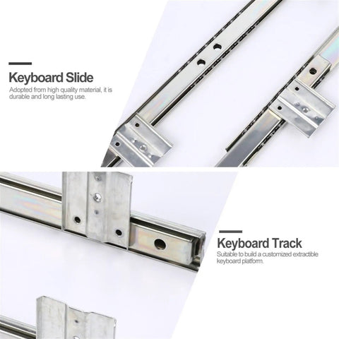 Smooth Operator Full Extension Drawer Slides Silent Soft Close Side Mount Brackets For Office Desk Keyboard Tray Heavy Duty Steel quiet glide tracks.