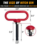 Magnetic Hitch Pin For Trailers And Mowers One Half Inch Heavy Duty Gate Pin With Strong Magnet For Lawn Tractors ATVs And Cargo Towing Simple One Handed Hook On Off Red dimensions