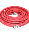 Heavy Duty Red Rubber Air Hose For Jack Hammer Three Quarters Inch By Fifty Feet Three Hundred PSI Oil Heat UV Resistant