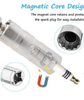 Thin Walled Magnetic Spark Plug Socket Set With Rotating 12 Point 13 16 Inch Size Three Eighth Inch Drive Universal Joint Swivel Tool