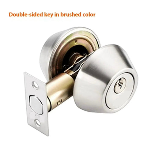 Kickproof Heavy Duty Deadbolt Door Lock With Smooth Brass Cylinder And Salt Spray Tested Zinc Alloy Body Built Like A Tank For Ultimate Front Door Security Upgrade double-sided key in brushed finish
