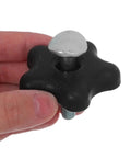 Get These Premium 3 Pack Lawn Mower Handle Knob Screw Bolts For A Rock Solid Grip And Easy Fixes On Your Garden Gear. Durable Plastic Metal Build Means You Won't Have To Freak Out About Wobbly Controls Again. Perfect Fit Replacement Kit To Keep Your Yard. black plastic metal mower handle knob bolt held in hand