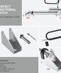 Justech 12V heavy-duty linear actuator kit with 1 motor, 2 mounting brackets, 2 pins, 2 cotter pins, and wiring