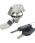 Heavy Duty Cabinet Cam Lock With Two Keys, Zinc Alloy Cylinder Lock For Distribution Boxes, Filing Cabinets, Brushed Silver Finish