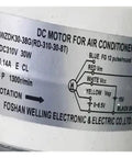 Label on Beefed Up Brushless DC Motor For Air Conditioner Inverter Fans WZDK30 38G RD 310 30 8T Replacement Part
