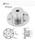 Rock Solid Rigid Flange Coupling With Precision Keyway Shaft Connector For Heavy Duty Industrial Power Transmission 18mm Size, anodized aluminum, 8mm, no keyway, technical drawing included.