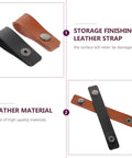 Premium Leather Cord Organizer Straps To Kick The Cable Chaos And Keep Your Setup Crisp While Traveling With Reusable Fasteners And Durable Flexible Wrap Ties, showing black and brown leather straps.