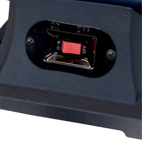 Close-up of the on-off switch on the 6 Inch Bench Buffer Polisher for Metal Jewelry Knives Wood Jade and Plastic.