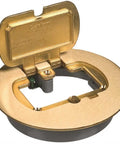 Flush Mount Brass Floor Box Kit With Plastic Adapter Ring Solid Brass Cover Gasket Included No Fuss Installation Kit