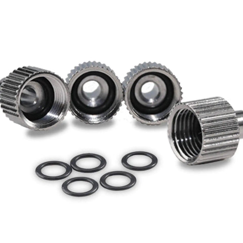 Airbrush Quick Release Disconnect Coupler Kit With Adjustable Valve Easy Connect No Screw Hassle Includes Four Extra Female Fittings And Five O Ring Set One Eighth Inch Male To One Eighth Inch Female Hose Connections featuring couplers and O-rings close-up