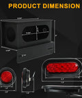Two Piece Welded Steel Trailer Light Kit with dimension details of 6 inch oval red tail lights and 2 inch round marker lights.