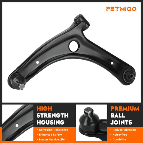 Beefed Up 8 Piece Front Suspension Lower Control Arms Kit With Ball Joints For Dodge Caliber 2009 2012 And Jeep Compass Patriot