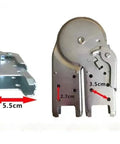 Badass Aluminum Locking Joint Hinge For Folding Ladders With Adjustable Angle Positioning And Secure Multifunction Buckle For Top Shelf Construction And Diy Work, showing dimensions 5.5cm, 3.5cm, and 2.7cm.