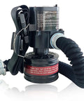 Dual Speed Rechargeable Powered Air Supplied Full Face Respirator With Long Tube Gas Mask For Paint Spraying Welding Chemicals Dust Fumes And Pesticides Industrial Grade Gear, black
