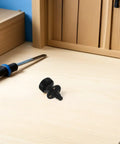 Heavy Duty Adjustable Furniture Leveling Feet Four Pack with Three Eighths Inch Thread for workbenches on wooden surface