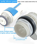 High quality silicone gasket on 2 Inch Dual Flush Toilet Valve Repair Kit For Two Piece Toilets With Top Push Button No Fuss Easy Install Replacement For High Efficiency Dual Flush System Fits 60mm-70mm Drainage Hole And 10.8 Inch Tank Height.