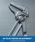 Pliers Wrench With Parallel Jaw 3 Inch Smooth Jaws For Plated Fittings And Flushometers 2X Faster Quick Adjust Ratchet Close Push Button Open Matte Chrome