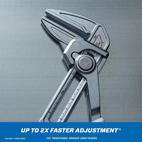 Pliers Wrench With Parallel Jaw 3 Inch Smooth Jaws For Plated Fittings And Flushometers 2X Faster Quick Adjust Ratchet Close Push Button Open Matte Chrome