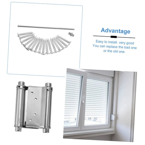 Heavy Duty Double Action Spring Hinge 2Pack Stainless Steel Cafe Saloon Door Hardware Rust Proof Silver Finish parts and installation.