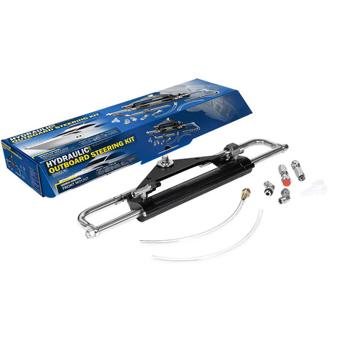 150HP Outboard Hydraulic Steering Cylinder Beefed Up Replacement For Front Mount Aluminum Alloy With ORB Fittings and Lock Valve