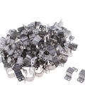 Bulk pile of 100 zinc-plated N20 micro motor mounting brackets for toy cars.