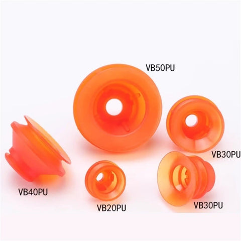Grab this awesome one-pack of VB Series Polyurethane Pneumatic Suction Cups in orange, sizes 20mm to 50mm, for industrial manipulators.