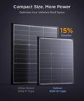 Premium 50 Watt Solar Panel Featuring Advanced N Type Cells And A Solid 25% Conversion Rate Built For Off Grid RV Campers and Portable Power Banks shows compact size.