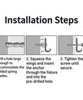 Heavy Duty Carbon Steel Toggle Bolts Wall Anchors Kit With Anti Spin Design For Drywall installation steps guide