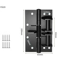 Three In One Door Closer With Spring Hinge for Interior Doors, black, 100x65 mm, auto self close, includes screws