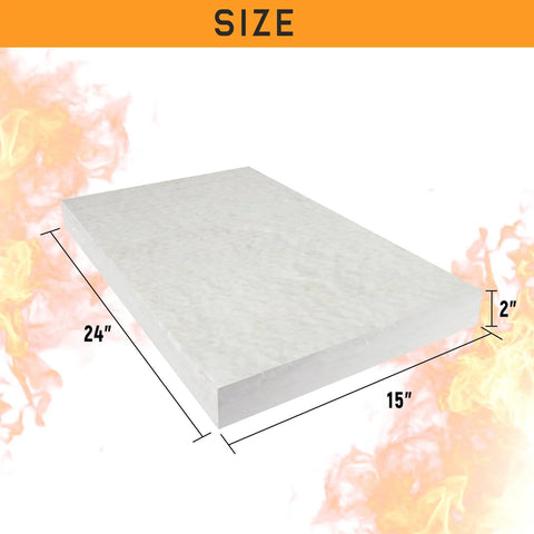 Kaowool ceramic fiber insulation blanket, 2 in thick, 15 x 24 in, fireproof, angled front view