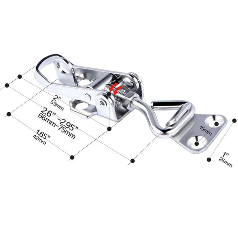 2 Pack 316 Stainless Steel Toggle Latch Clamp For Marine Cabinets And Boxes, Heavy Duty Lever Handle Locking Hasps, close-up view