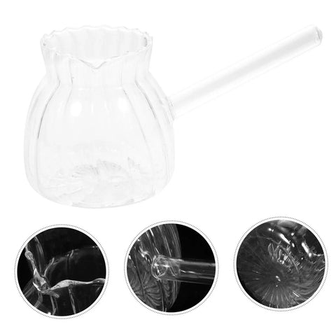 Glass Creamer Pitcher With Spout For Turkish Coffee And Espresso, Vintage Milk Jug For Home Barista Vibes, detailed views