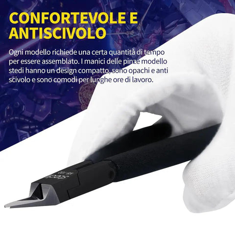 4.7 Inch Model Nipper With Sharp Thin Blade And Blade Case For Gundam Building And Repair Sprue Cutter in gloved hand