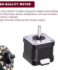 Front view of Beefy Torque Stepper Motor With 1m Cable For 3D Printers, CNC Routers, Laser Engravers, Robotics And Mechanical Arms.