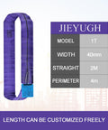 Heavy Duty Polyester Endless Round Sling For Hoists And Lifting, Reliable Round Sling Rope And Web Sling Straps, Ultra Strong Lift Slings For Heavy Loads Up To 1T With 2M Length, Low Stretch, Flexible Load Support.