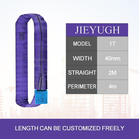 Heavy Duty Polyester Endless Round Sling For Hoists And Lifting, Reliable Round Sling Rope And Web Sling Straps, Ultra Strong Lift Slings For Heavy Loads Up To 1T With 2M Length, Low Stretch, Flexible Load Support.